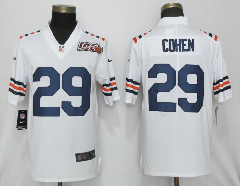 Men Chicago Bears 29 Cohen Nike White 2019 100th Season Alternate Classic Retired Player Limited NFL Jerseys
